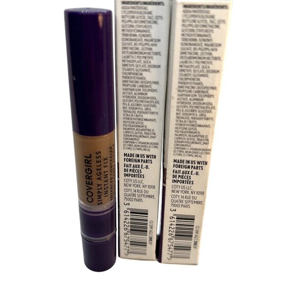 Covergirl Consealer Simply Ageless Instant Fix 1 oz Deep Fonce 390 Lot of 2 New - Picture 3 of 5
